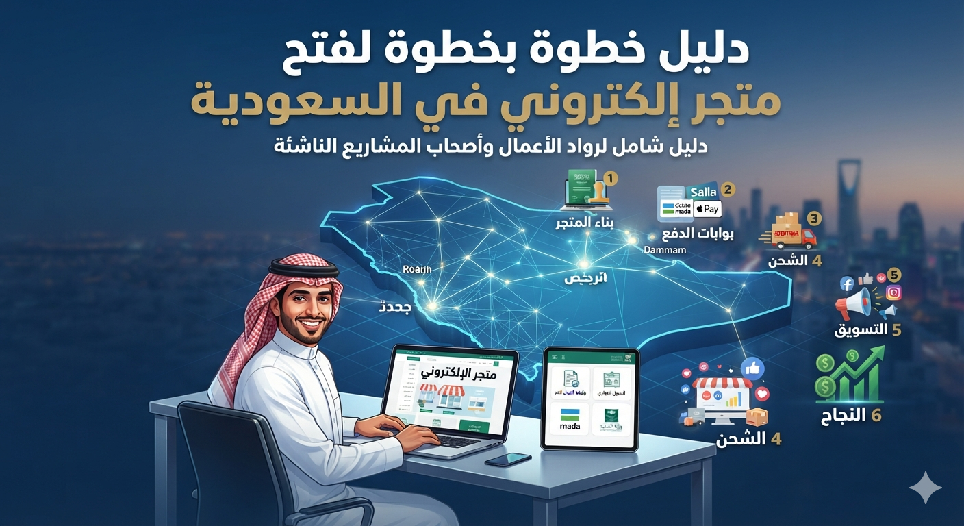 دليل خطوة بخطوة لفتح متجر إلكتروني في السعودية